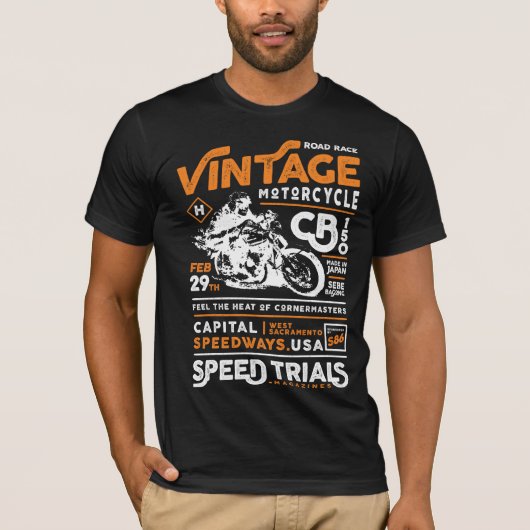Vintager Motorrad-Verein T-Shirt (Vorderseite)