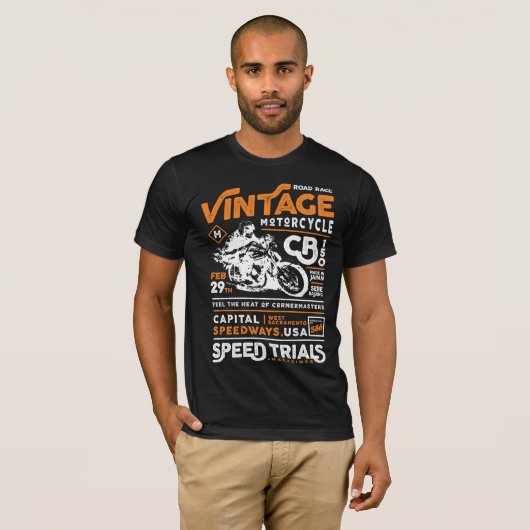 Vintager Motorrad-Verein T-Shirt (Vorne ganz)