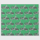Vintager Motorradfahrer Antiker Fahrzyklus Geschenkpapier (Flach)