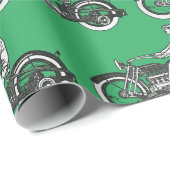 Vintager Motorradfahrer Antiker Fahrzyklus Geschenkpapier (Rolleneckpunkt)