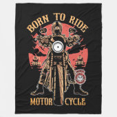 Vintager Motorradfahrer Fleecedecke (Vorderseite)