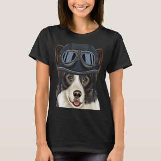 Vintager Motorradhelm Cardigan Welsh Corgi T-Shirt