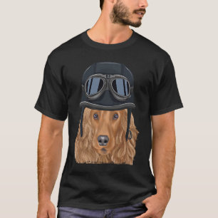Vintager Motorradhelm Cocker Spaniel T-Shirt