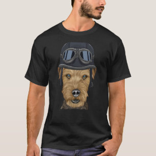 Vintager Motorradhelm Lakeland Terrier T-Shirt