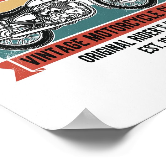 Vintager Motorradklub Est. 1982 Poster (Ecke)