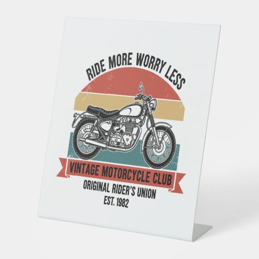 Vintager Motorradklub Est. 1982 Sockelschild (Vorderseite)