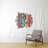 Vintager Motorradklub Est. 1982 Wandteppich (Beispiel (Horizontal))
