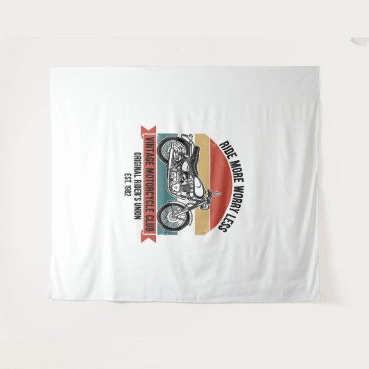 Vintager Motorradklub Est. 1982 Wandteppich (Vorderseite (Horizontal))