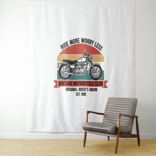 Vintager Motorradklub Est. 1982 Wandteppich (Beispiel)