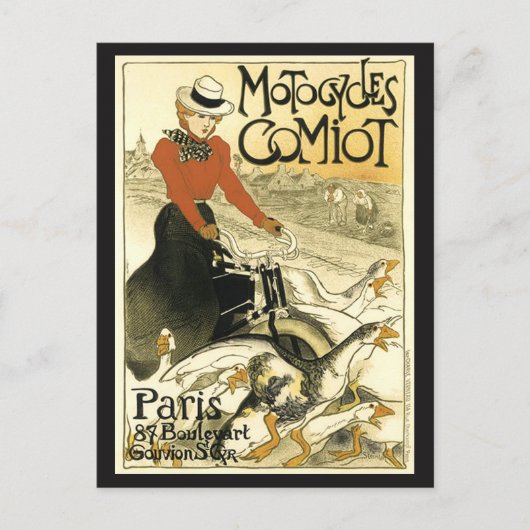 Vintager Motorradkomiot Postkarte (Vorderseite)