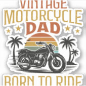 Vintager Motorradpapa geboren Aufkleber (Vorderseite)