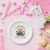 Vintager Motorradpapa geboren Pappteller (Party)