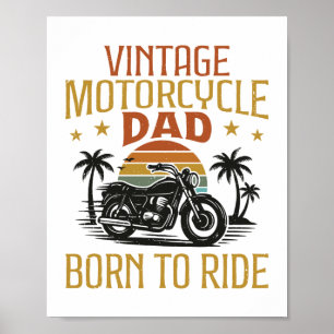 Vintager Motorradpapa geboren Poster