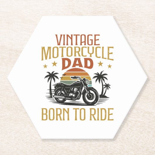 Vintager Motorradpapa geboren Untersetzer (Vorderseite)