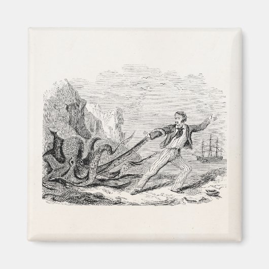 Vintager Mr. Beale Pouple Octopus Template Blank Magnet (Vorne)