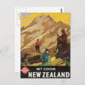 Vintager Mt.Cook Neuseeland Postkarte (Vorne/Hinten)