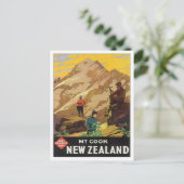 Vintager Mt.Cook Neuseeland Postkarte (Stehend Vorderseite)