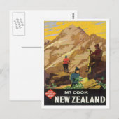 Vintager Mt.Cook Neuseeland Postkarte (Vorne/Hinten)