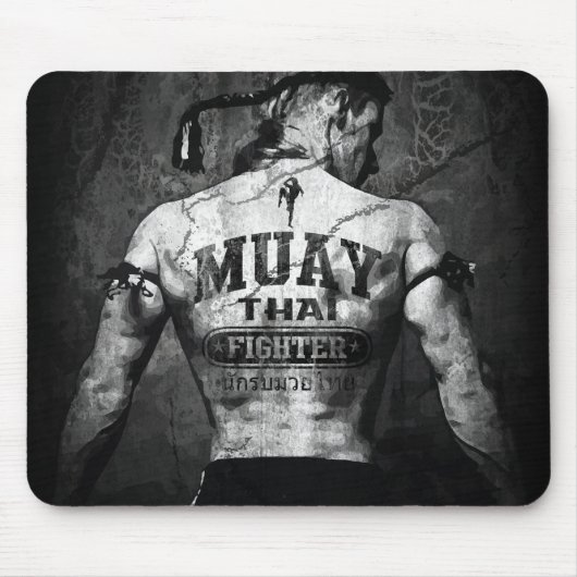 Vintager Muay-Thai-Kämpfer Mousepad (Vorne)