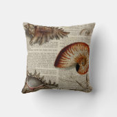 Vintager Muschelbotandruck Kissen (Rückseite)