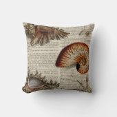 Vintager Muschelbotandruck Kissen (Vorderseite)