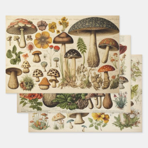 Vintager Mushroom-Cocktail Geschenkpapier Set