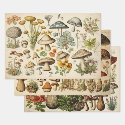 Vintager Mushroom-Cocktail Geschenkpapier Set (Set)