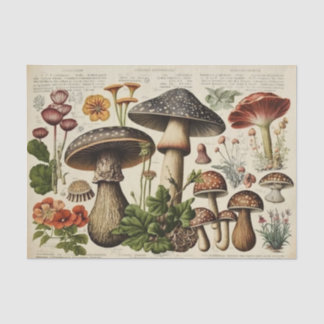 Vintager Mushroom-Kernausschnitt Seidenpapier