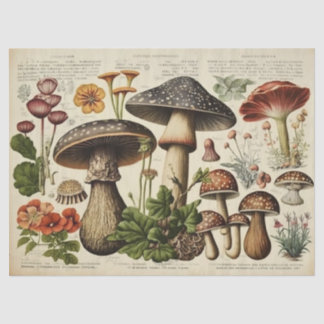 Vintager Mushroom-Kernausschnitt Seidenpapier