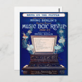 Vintager Musik-Kasten-Bericht 1922 Irvings Berlin Postkarte (Vorne/Hinten)