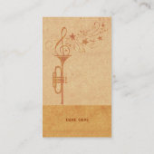Vintager Musik Trompet Horn-Schulband-Spieler Visitenkarte (Rückseite)