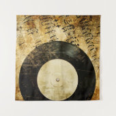 Vintager musikalischer Hintergrund Wandteppich (Vorderseite (Horizontal))