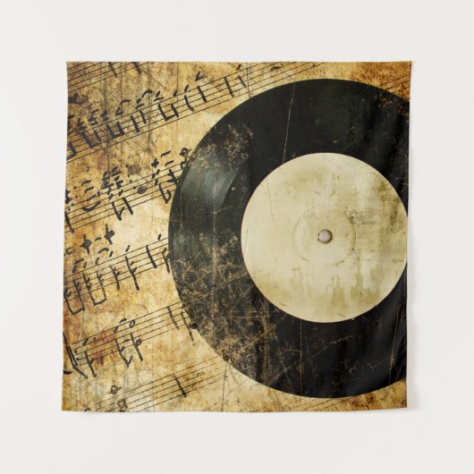 Vintager musikalischer Hintergrund Wandteppich (Vorderseite)