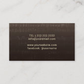 Vintager Musiklehrer für Geigermusik Visitenkarte (Rückseite)