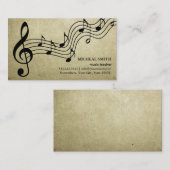Vintager Musiknoten-elegantes Musical Visitenkarte (Vorne/Hinten)