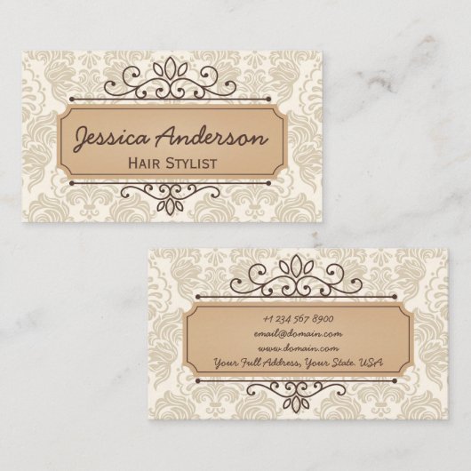 Vintager Muster-Geschäfts-Karten-Retro Visitenkarte (Vorne/Hinten)