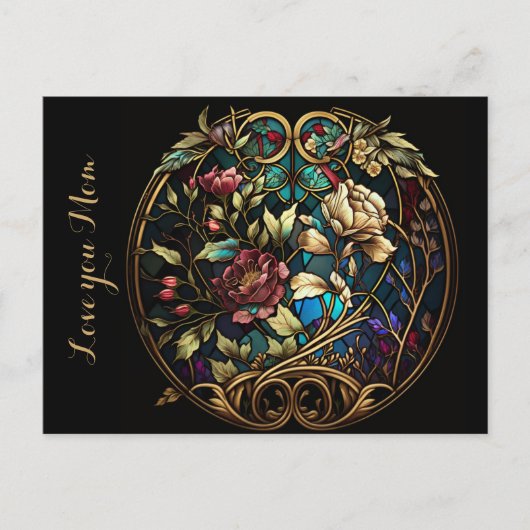 Vintager Muttertag der Blumenmetalle Postkarte (Vorderseite)