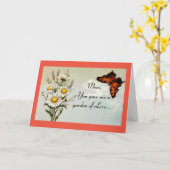 Vintager Muttertag der Schmetterlingsmutter Karte (Gelbe Blume)