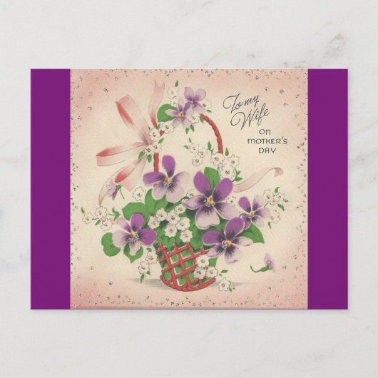 Vintager Muttertag für Ehefrau Postkarte (Vorderseite)