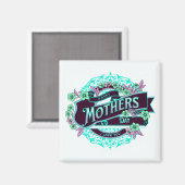 Vintager Muttertag Grün Lila Blüte Magnet (Vorderseite/Rückseite)