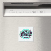 Vintager Muttertag Grün Lila Blüte Magnet (In Situ (Geschirrspüler))