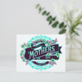 Vintager Muttertag Grün Lila Blüte Postkarte (Stehend Vorderseite)