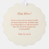 Vintager Muttertag im Blumengarten Ornament Karte (Rückseite)