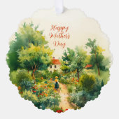 Vintager Muttertag im Blumengarten Ornament Karte (Vorderseite)