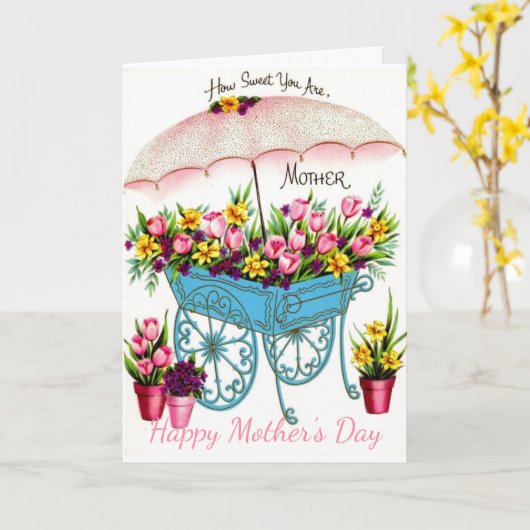 Vintager Muttertag Karte (Gelbe Blume)