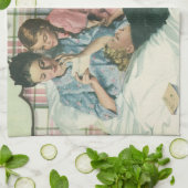 Vintager Muttertag, Kinder, die Karten im Bett les Geschirrtuch (Gefaltet)