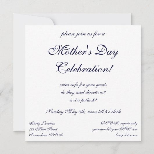 Vintager Muttertag, Mama mit Kindern Einladung (Rückseite)