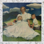 Vintager Muttertag, Mama mit Kindern Puzzle
