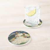 Vintager Muttertag, Mama mit Kindern Sandstein Untersetzer (Seite)