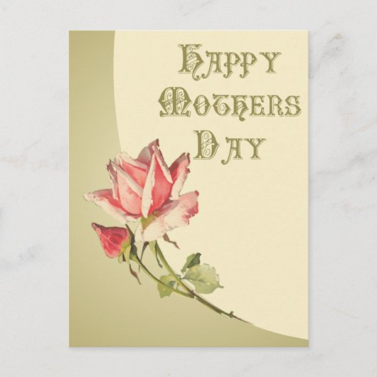 Vintager Muttertag mit rosafarbener Postkarte (Vorderseite)